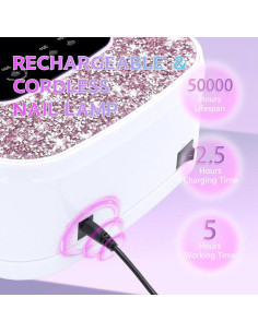 Lámpara de Uñas Inalámbrica BEENLE 168W Luz UV LED 4 Modos 2