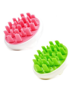 Masajeador de Cuero Cabelludo Zyllion ZMA-12 Rosa y Verde