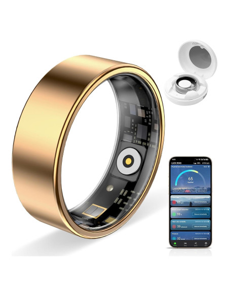 Anillo Inteligente Koepovk Talla 11 Oro Monitor de Salud Anillo Inteligente Koepovk Talla 11 Oro Monitor de Salud
