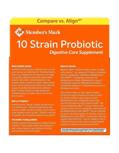 Suplemento Probiotico Member's Mark 84 Cápsulas Digestivas 2