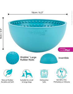 LickiMat Wobble Cuenco para Perros Turquesa 16.5cm 2