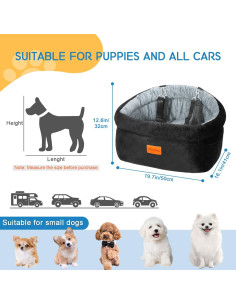 Asiento de Coche para Perros OShuKang Gris 50x40cm 2