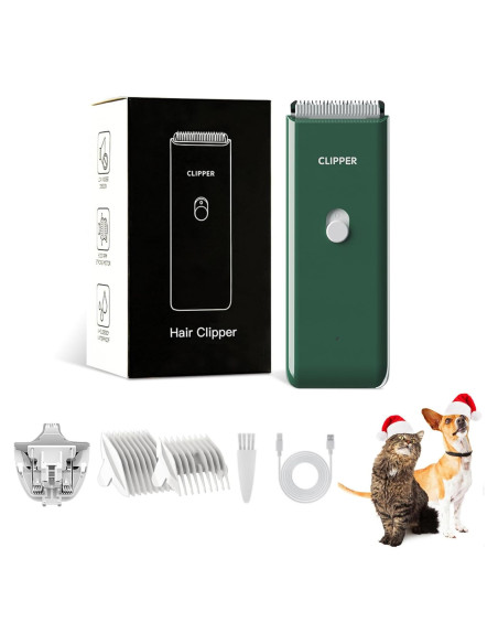 Cortadora de Pelo para Mascotas Founouly MAP005 Verde - Impermeable, Bajo Ruido, Recargable