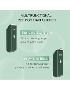 Cortadora de Pelo para Mascotas Founouly MAP005 Verde - Impermeable, Bajo Ruido, Recargable 2
