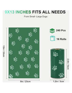 240 Bolsas para Excremento de Perro Tubasion 9x13 cm Aromatizadas 2