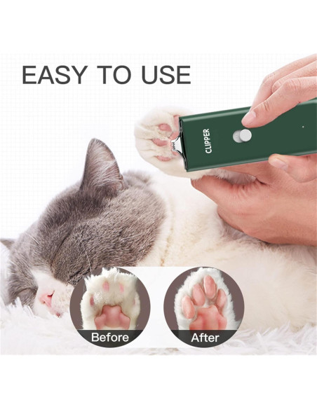 Cortadora de Pelo para Mascotas Founouly MAP005 Verde - Impermeable, Bajo Ruido, Recargable