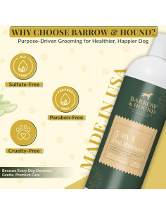 Champú y Acondicionador 5 en 1 Barrow & Hound - Natural, Hipoalergénico, 473ml 2