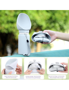 Botella de Agua Plegable para Perros 550ml Silicona Portátil 2