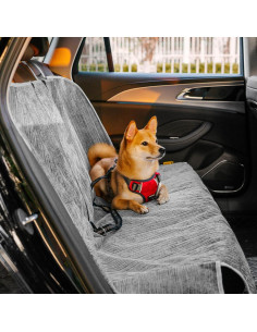 Funda de Asiento de Coche para Perros Funny Fuzzy Gris 135x45cm 2