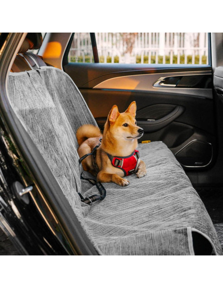 Funda de Asiento de Coche para Perros Funny Fuzzy Gris 135x45cm