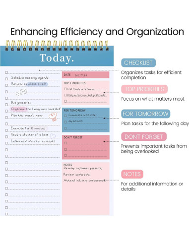 Bloc de Notas de Tareas CICPAP 52 Hojas Rosa y Azul