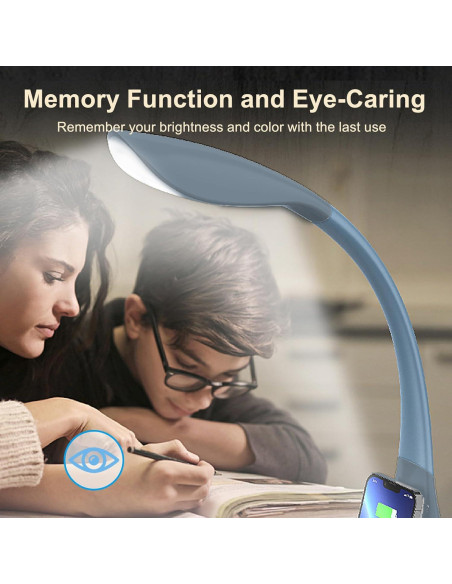 Lámpara de Escritorio LED DOKEEP SWANI 50W 16 Modos Carga Qi Lámpara de Escritorio LED DOKEEP SWANI 50W 16 Modos Carga Qi