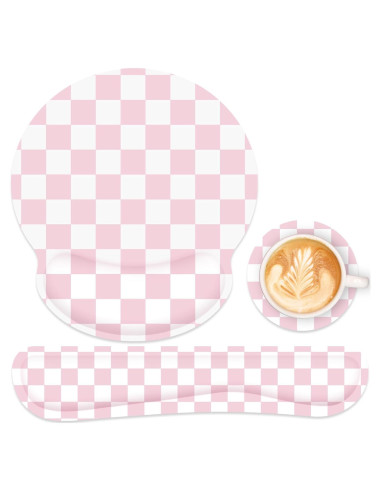 Alfombrilla Ergonómica G JGOO con Reposamuñecas Rosa