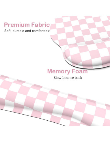 Alfombrilla Ergonómica G JGOO con Reposamuñecas Rosa