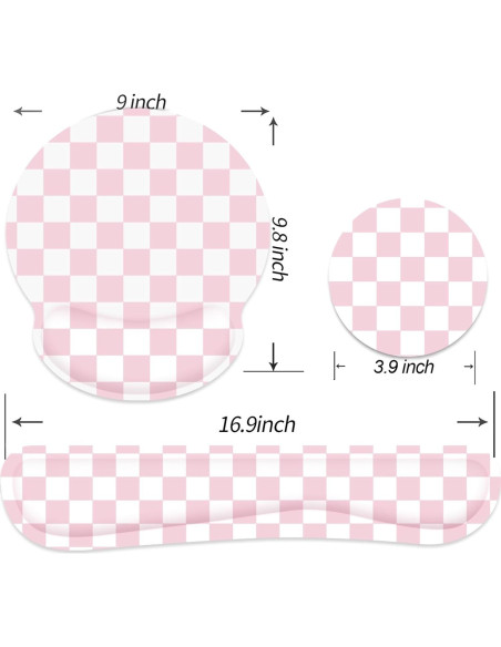 Alfombrilla Ergonómica G JGOO con Reposamuñecas Rosa