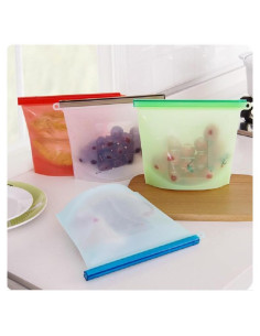 Bolsa de Almacenamiento de Silicona Reutilizable Genérica 15.5x19cm