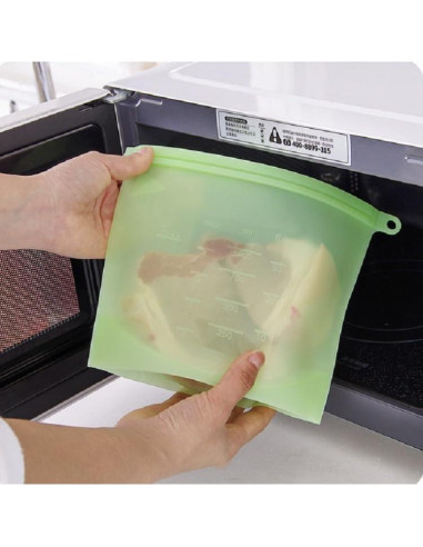 Bolsa de Almacenamiento de Silicona Reutilizable Genérica 15.5x19cm