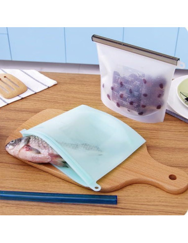 Bolsa de Almacenamiento de Silicona Reutilizable Genérica 15.5x19cm