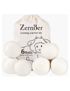 Bolas de Secadora de Lana ZERNBER XL 6 Piezas Ecológicas