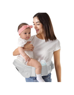 Portabebés de Cadera HKAI Ergonómico Gris Claro 0-20 kg