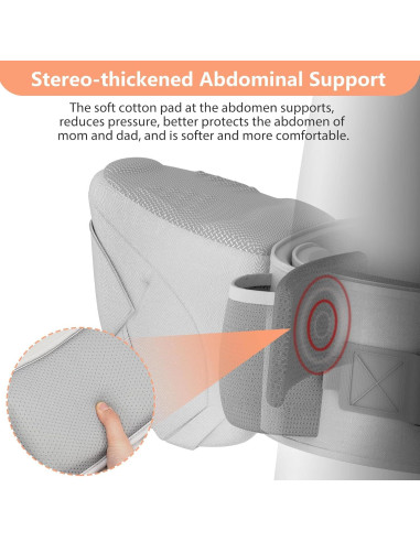 Portabebés de Cadera HKAI Ergonómico Gris Claro 0-20 kg