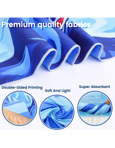 Toallas de Playa Microfibra DFFGGD 180x99cm 2 Paquete Tortuga Delfines 2