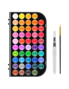 Juego de Pintura Acuarela 48 Colores RVOGJP con Pincel y Paleta