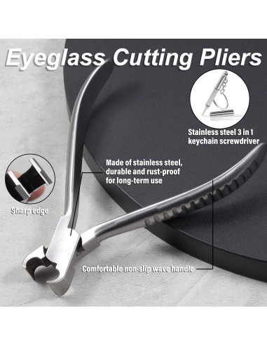 Alicates de Corte LEONTOOL para Gafas con Destornillador