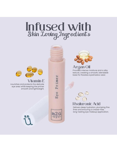 Prebase Hidratante para Ojos M2U NYC - Larga Duración, Resistente al Agua