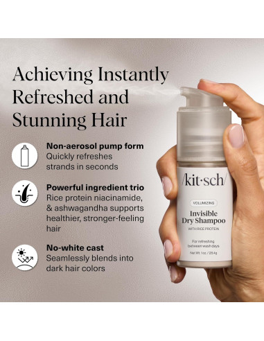 Champú Seco Kitsch de Proteína de Arroz 28g - Sin Residuo
