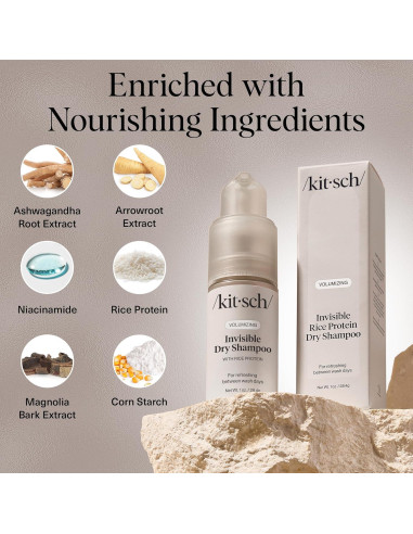 Champú Seco Kitsch de Proteína de Arroz 28g - Sin Residuo