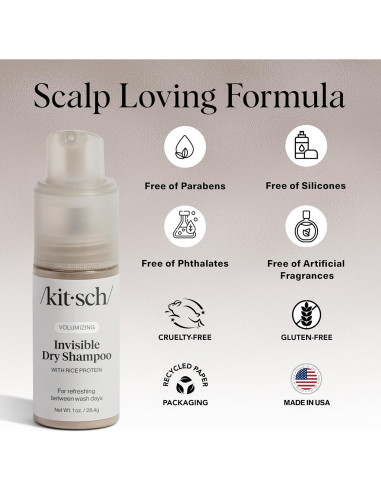 Champú Seco Kitsch de Proteína de Arroz 28g - Sin Residuo