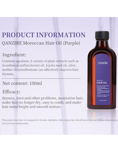 Aceite de Argán Marroquí 100ml - Hidratante y Reparador para Cabello