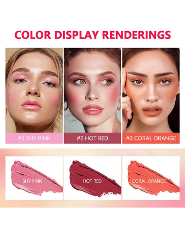 Barra de Rubor en Crema FYEBOO 17g Rosa Tímido Multiusos