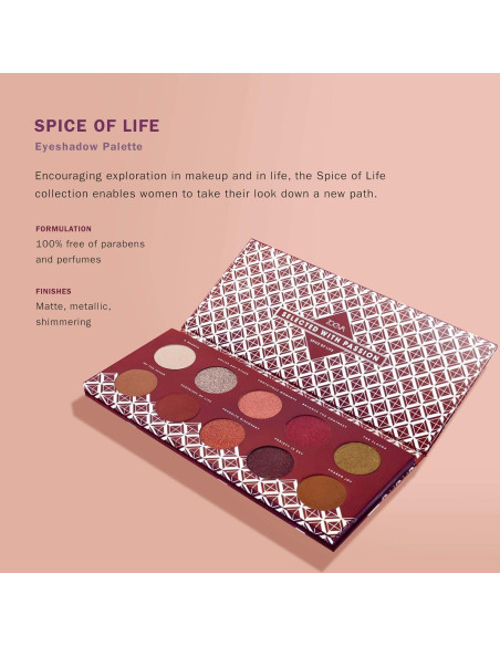 Paleta de Sombras ZOEVA Especias de Vida - 10 Tonos Altamente Pigmentados