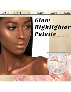 Paleta de Iluminador Facial HOSAILY Multicromo 8.1x8cm Brillo Natural 2