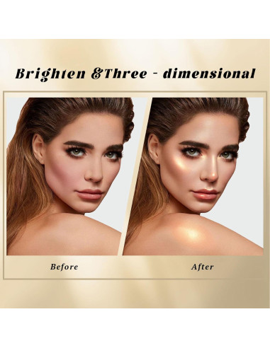 Paleta de Iluminador Facial HOSAILY Multicromo 8.1x8cm Brillo Natural