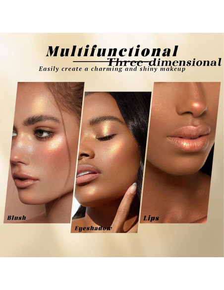 Paleta de Iluminador Facial HOSAILY Multicromo 8.1x8cm Brillo Natural