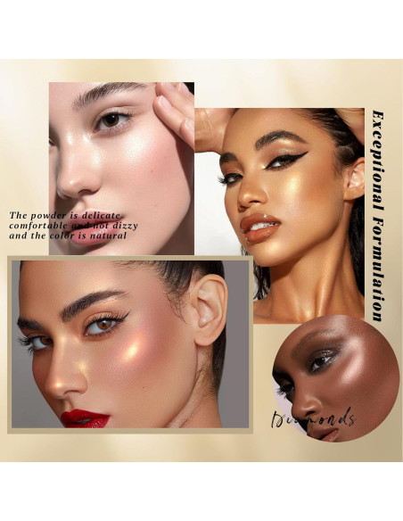 Paleta de Iluminador Facial HOSAILY Multicromo 8.1x8cm Brillo Natural