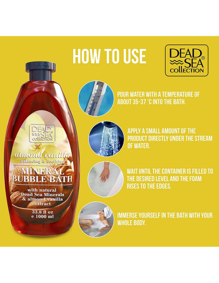 Baño de Burbujas Colección del Mar Muerto 2000 ml Almendra Vainilla