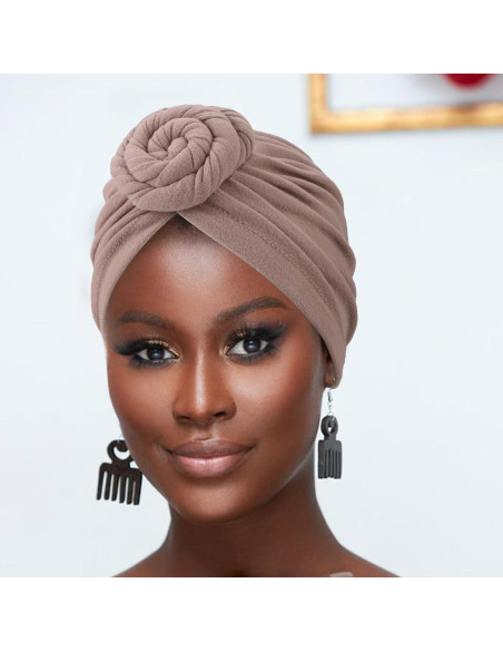 Gorro Turbante Pre-atado AQOKKA para Mujeres - Diseño Floral