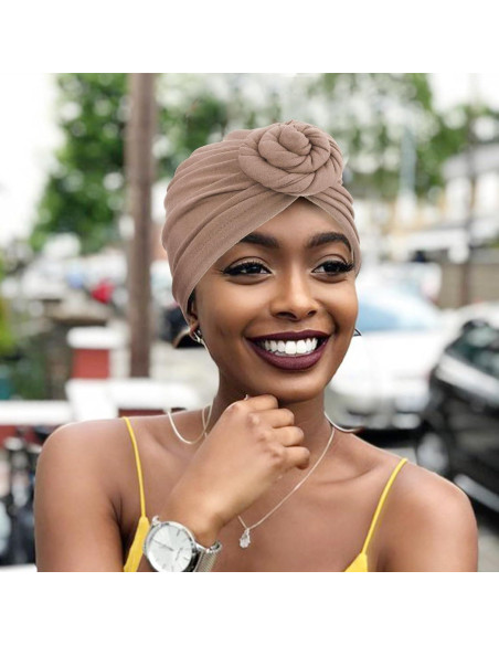 Gorro Turbante Pre-atado AQOKKA para Mujeres - Diseño Floral