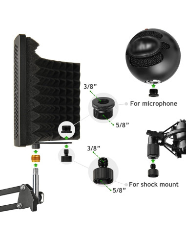Escudo de Aislamiento de Micrófono Frgyee con Soporte y Filtro Antipop