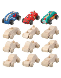 Set de 12 Autos de Madera DIY Sumind para Manualidades
