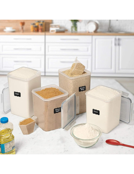 Contenedores de Almacenamiento Herméticos Pluma Blanca 4 Pcs