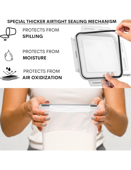Contenedores de Almacenamiento Herméticos Pluma Blanca 4 Pcs