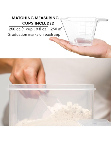 Contenedores de Almacenamiento Herméticos Pluma Blanca 4 Pcs