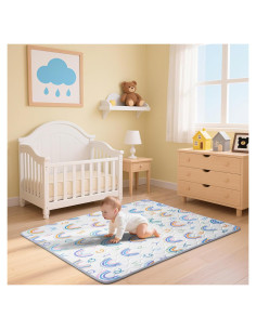 Alfombra de Juego Plegable IBVIVIC 127x127 cm Arcoíris Antideslizante