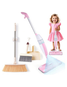 Set de Mopa y Escoba Rosa Lullulii para Niños 3+ Años