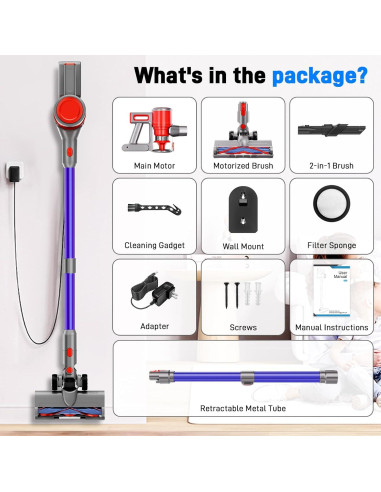 Aspiradora Inalámbrica BSNAW N504 40Kpa 45 Minutos Succión